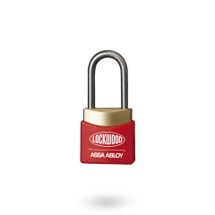 312E LATCHING PADLOCK 19MM S/STEEL 4.8MM DIA SHACKLE - RED COVER KD TP