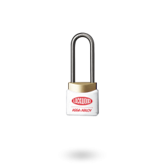 312E LATCHING PADLOCK 38MM S/STEEL 4.8MM DIA SHACKLE - WHITE WINDOW COVER KA TP WHITE