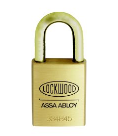 PADLOCK 334 BRASS BODY 45MM BRASS SHACKLE 48MM X 8.7MM 6PIN KEY RANDOM - TRADE PACK
