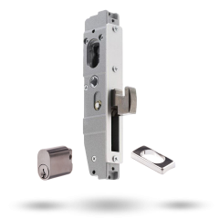 SYNERGY PRIMARY 23MM DEADLOCK 28MM HOOK BOLT WITH SGL CYLINDER SATIN CHROME