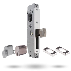 SYNERGY PRIMARY 23MM DEADLOCK 35MM HOOK BOLT - FAB CYLINDER AND THUMB TURN SATIN CHROME