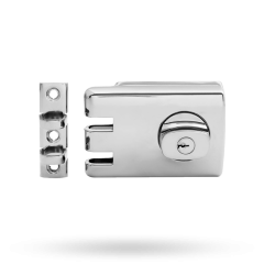 RIMLOCK D/LOCK KNOB DBL CYL LOOP STRIKE - DISPLAY BRIGHT CHROME