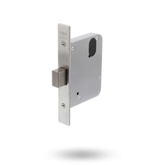SYNERGY PRIMARY DEADLOCK 60MM MORTISE LOCK WITH PRIVACY THRU-FIX SATIN CHROME