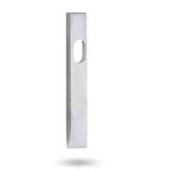 EXT SQ END PLATE - CYLINDER ONLY SATIN CHROME