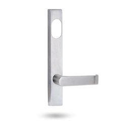 EXT SQ END PLATE - CYLINDER AND LEVER 59 SATIN CHROME