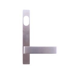 EXT SQ END PLATE - CYLINDER AND LEVER 90 SATIN CHROME