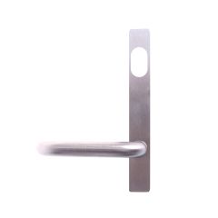 EXT SQ END PLATE - CYLINDER AND FIXED LEVER 70 SATIN CHROME