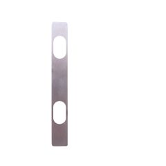 EXT SQ END PLATE - DUAL CYLINDERS SATIN CHROME
