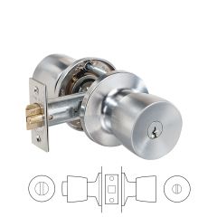 KNK - PRIVACY SET- 60mm BACKSET SATIN CHROME