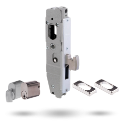 SYNERGY PRIMARY 30MM DEADLOCK 28MM HOOK BOLT WITH CYLINDER AND THUMB TURN SATIN CHROME