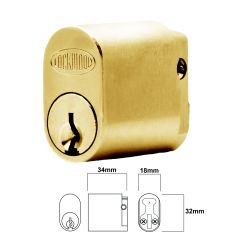 570 OVAL CYLINDER WITH X CAM POLISHED BRASS