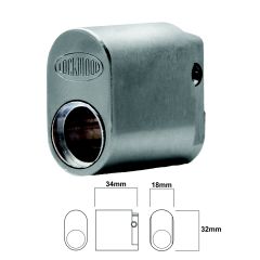 570 OVAL CYLINDER PRELOADED - LESS PLUG SATIN CHROME