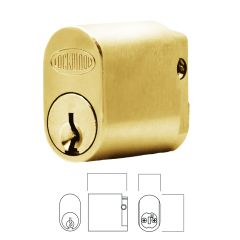 570 OVAL CYLINDER WITH U CAM - EXTENDABLE BASE POLISHED BRASS