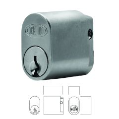 570 OVAL CYLINDER WITH U CAM - EXTENDABLE BASE SATIN CHROME
