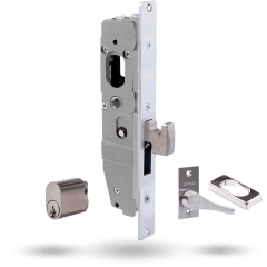 SYNERGY PRIMARY 30MM DEADLOCK 28MM HOOK BOLT - TIMBER CYLINDER AND ESCAPE TURN SATIN CHROME