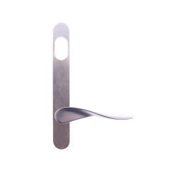 5801 ROUND END PLATE WITH CYLINDER HOLE AND 61 LEVER LH BRIGHT CHROME