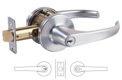 KNL - EXTERIOR ESCAPE DEADLATCH SET- 70mm BACKSET SATIN CHROME