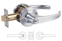 KNL - STOREROOM ESCAPE DEADLATCH SET - 70mm BACKSET SATIN CHROME