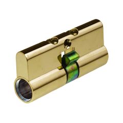 EURO CYLINDER  9555 C4 6PIN DC FIXED CAM - NO BARREL POLISHED BRASS