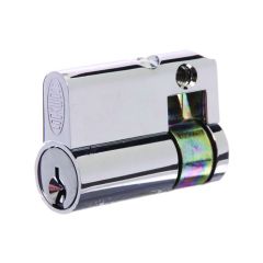 EURO CYLINDER  9555 C4 6PIN HC FIXED CAM - UNASSEMBLED BRIGHT CHROME