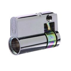 EURO CYLINDER  9555 C4 6PIN HC FIXED CAM - NO BARREL SATIN CHROME