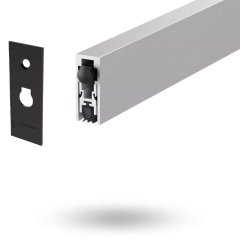 DROP SEAL MORTICE SQUARE END PLATE - 635MM SILVER