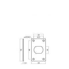 TWIN KEY FIXING PLATE - HOROIZONTAL