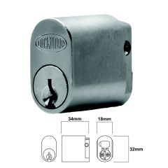 570 OVAL CYLINDER WITH HOLDBACK - LH SATIN CHROME