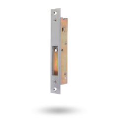 LATCHING STRIKE METAL/TIMBER SATIN CHROME