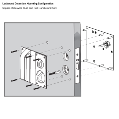 DETENTION PLATE VISIBLE FIX - STD TURN AND LED WITH FLUSH PULL AND LEVER 23 LH STAINLESS STEEL