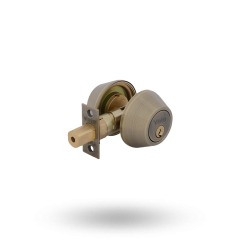 DEADBOLT DC 6PIN 60/70 LS ANTIQUE BRASS