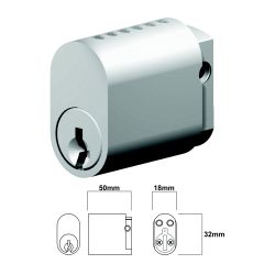 570 OVAL CYLINDER WITH Z CAM - 50MM EXTENDED SATIN CHROME