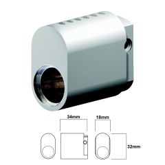 570 OVAL CYLINDER WITH Z CAM - LESS PLUG SATIN CHROME