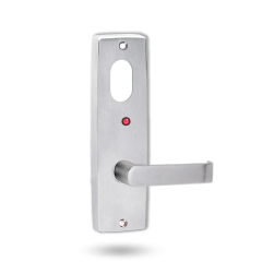 INT SQ END PLATE - CYLINDER WITH LED INDICATOR AND LEVER 59 SATIN CHROME