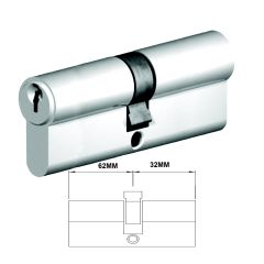 EURO C4 5PIN DC FIXED CAM *E* 62/32 SC SATIN CHROME