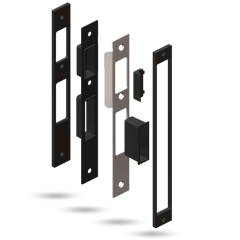 OPTIMUM/INDURO STRIKE KIT - RIGHT HAND ALU FRENCH DOOR STAINLESS STEEL