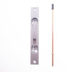 FLUSH BOLT-STD-SURFACE MT-NYLON TIP 12.1mm SATIN CHROME