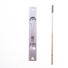 FLUSH BOLT-STD-SURFACE MT-NYLON 'D' TIP SATIN CHROME