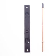 FLUSH BOLT-NARROW-SURFACE MT-NYLON TIP 12.5mm BLACK