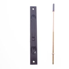 FLUSH BOLT-NARROW-SURFACE MT-NYLON 'D' TIP BLACK