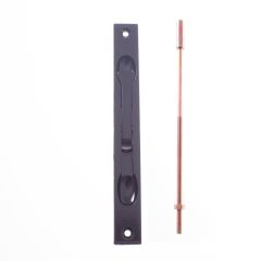 FLUSH BOLT-NARROW-SURFACE MT-STEEL TIP 12.5mm BLACK