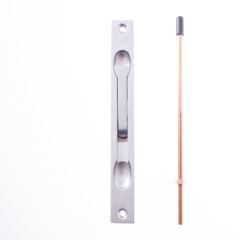 FLUSH BOLT-NARROW-SURFACE MT-NYLON TIP 12.5mm SATIN CHROME