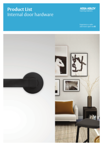 PRODUCT LIST INTERNAL DOOR HARDWARE BROCHURE