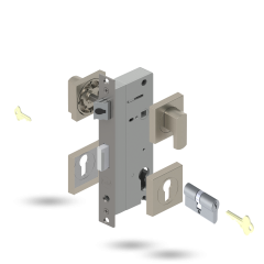 APEX SQ INDU 50BS 2P S 34/34 DC BRUSHED NICKEL