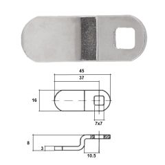 ABLOY OFFSET CAM A=45MM B=37MM C=8MM