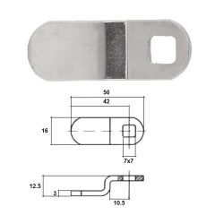 ABLOY OFFSET CAM A=50MM B=42MM C=12.5MM