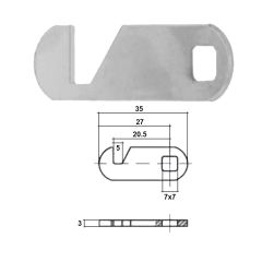ABLOY HOOK CAM A=35MM B=27MM C=20.5MM