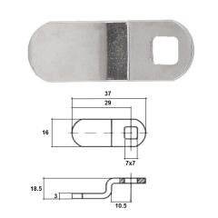 ABLOY OFFSET CAM A=37MM B=29MM C=18.5MM