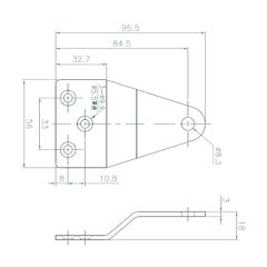 7726 SERIES OFFSET PA BRACKET N TYPE 7726/7714/724 SILVER