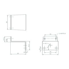 7726 SERIES FLUSH MOUNTED PA BRACKET Z TYPE 7726/7714/724 SILVER